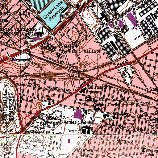 Topographic Map of Saint Josephs Home, PA
