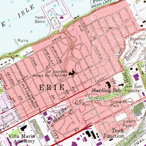 Topographic Map of Saint Josephs Home for Childern, PA