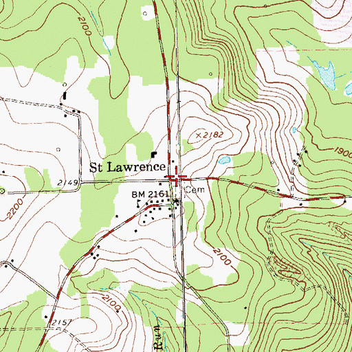Topographic Map of Saint Lawrence, PA
