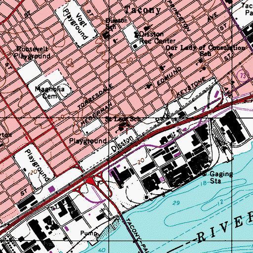 Topographic Map of Saint Leos School, PA