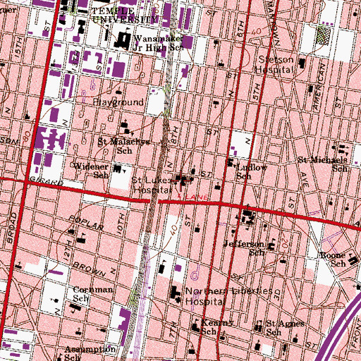 Topographic Map of Girard Medical Center, PA