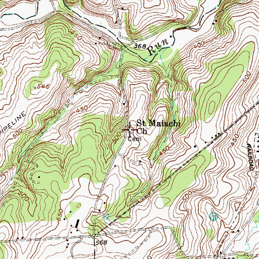 Topographic Map of Saint Malachi Church, PA