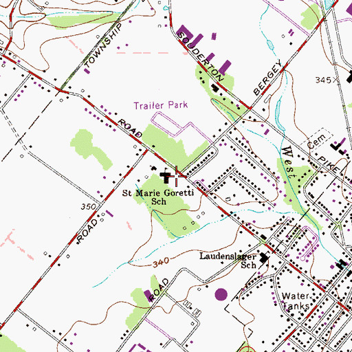 Topographic Map of Saint Marie Goretti School, PA