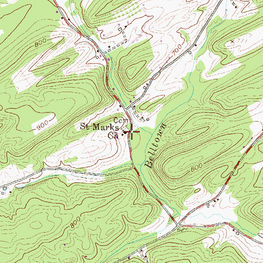 Topographic Map of Saint Marks Church, PA