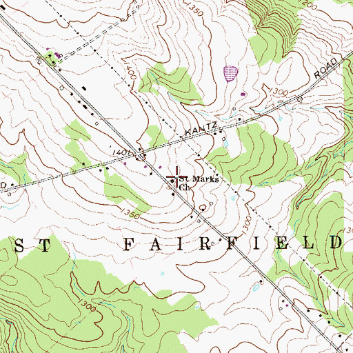 Topographic Map of Saint Marks Church, PA