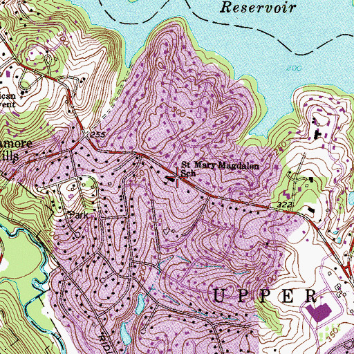 Topographic Map of Saint Mary Magdalen School, PA
