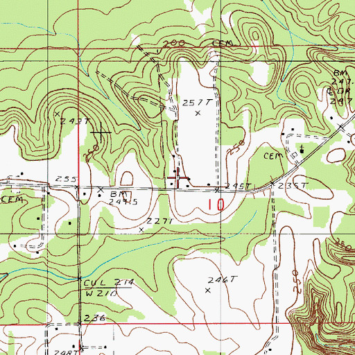 Topographic Map of Freewill Church, AL