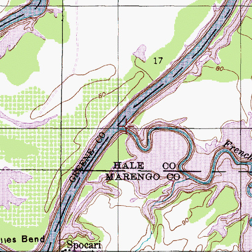 Topographic Map of French Creek, AL