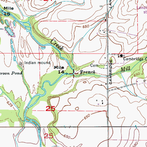 Topographic Map of French Mill Creek, AL