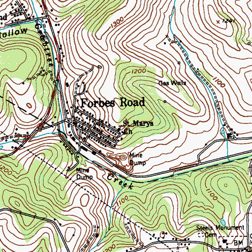 Topographic Map of Saint Marys Church, PA