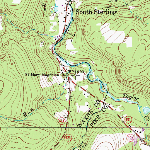 Topographic Map of Saint Mary Magdalen Church, PA