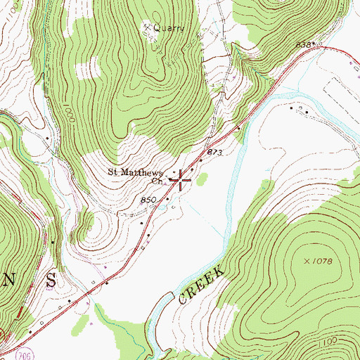 Topographic Map of Saint Matthews Church, PA