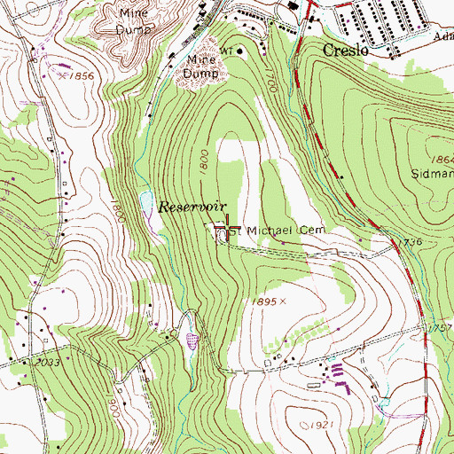 Topographic Map of Saint Michael Cemetery, PA