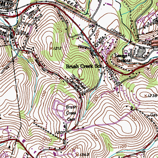 Topographic Map of Saint Michael Cemetery, PA