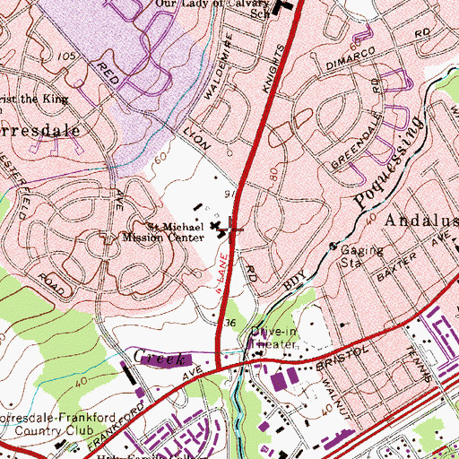 Topographic Map of Saint Michael Mission Center, PA