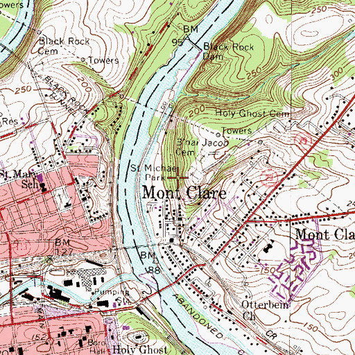 Topographic Map of Saint Michael Park, PA