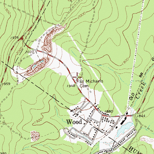 Topographic Map of Saint Michaels Cemetery, PA