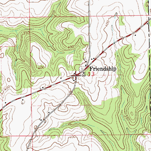 Topographic Map of Friendship, AL