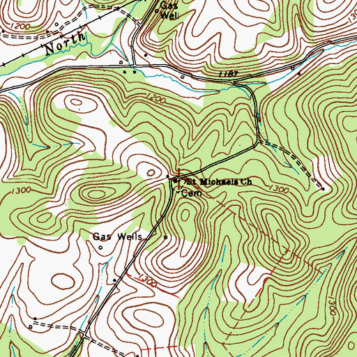 Topographic Map of Saint Michaels Church, PA