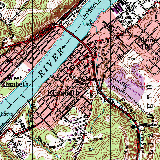 Topographic Map of Saint Michaels School, PA