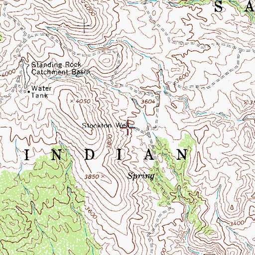 Topographic Map of Stockton Well, AZ