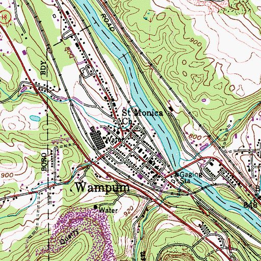 Topographic Map of Saint Monica Church, PA
