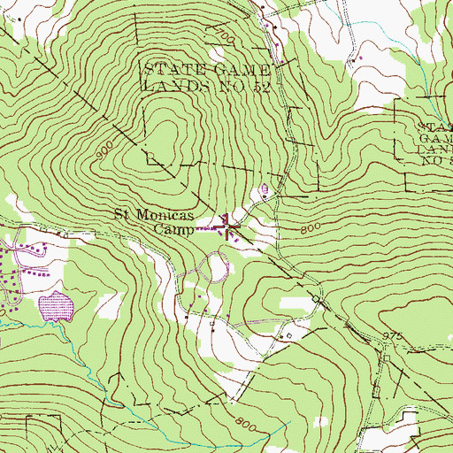 Topographic Map of Saint Monicas Camp, PA