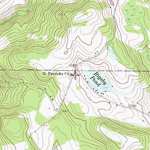 Topographic Map of Saint Patricks Church, PA