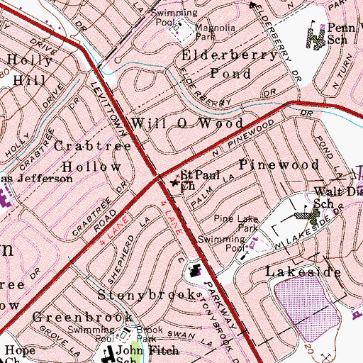 Topographic Map of Saint Paul Church, PA