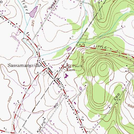 Topographic Map of Saint Pauls Cemetery, PA