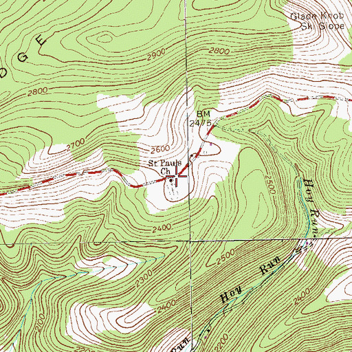 Topographic Map of Saint Pauls Church, PA
