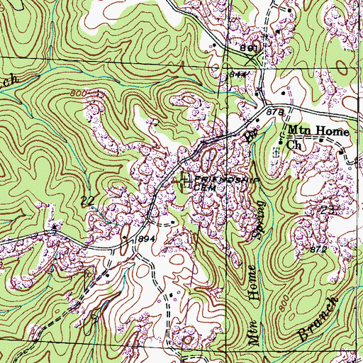 Topographic Map of Friendship Cemetery, AL