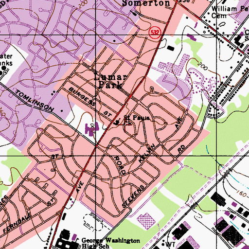 Topographic Map of Saint Pauls Church, PA