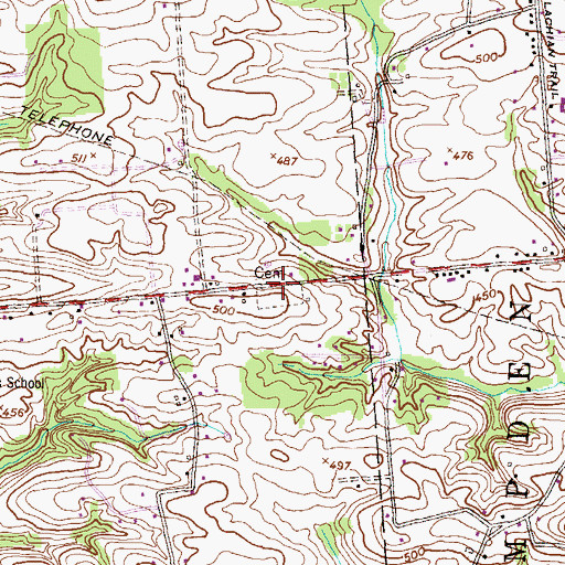Topographic Map of Saint Pauls Church, PA