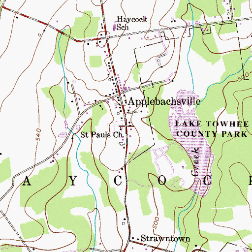 Topographic Map of Saint Pauls Church, PA