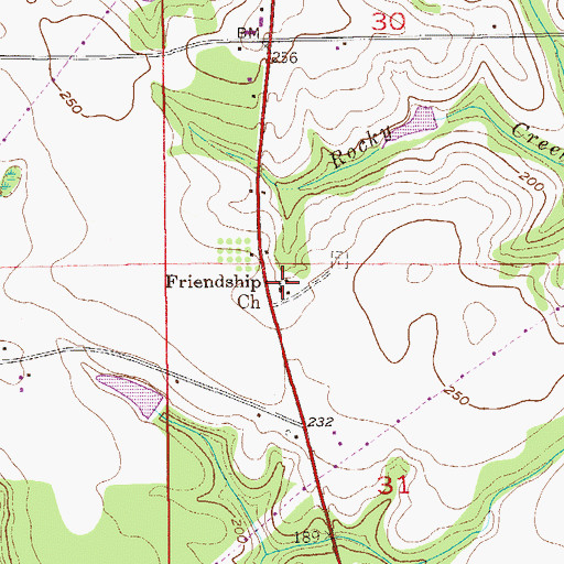 Topographic Map of Friendship Baptist Church, AL