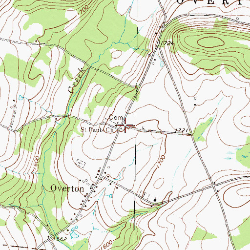 Topographic Map of Saint Pauls Church, PA