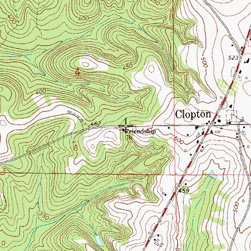 Topographic Map of Friendship Baptist Church, AL