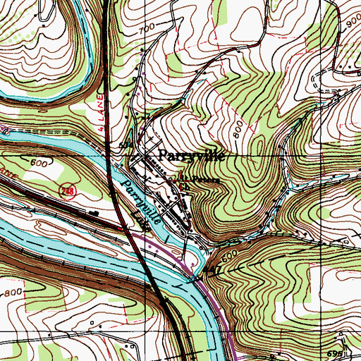 Topographic Map of Saint Peters Church, PA