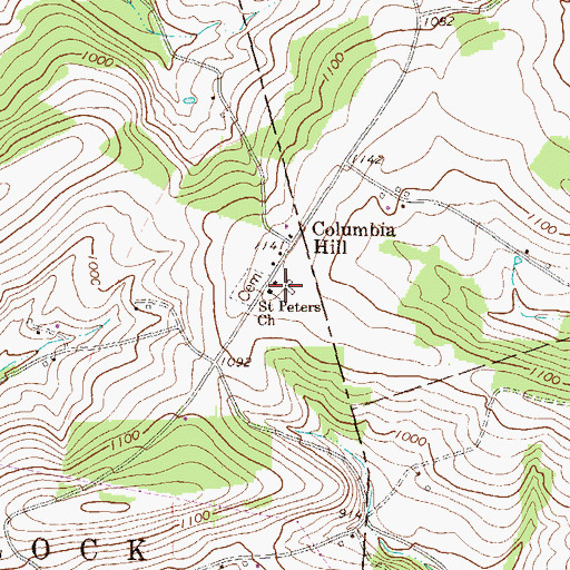 Topographic Map of Saint Peters Church, PA