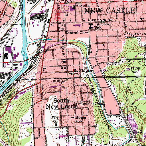 Topographic Map of Saint Philips Church, PA
