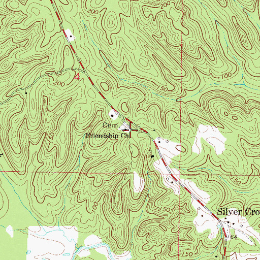 Topographic Map of Friendship Baptist Church, AL