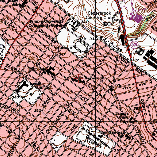 Topographic Map of Saint Raymonds School, PA