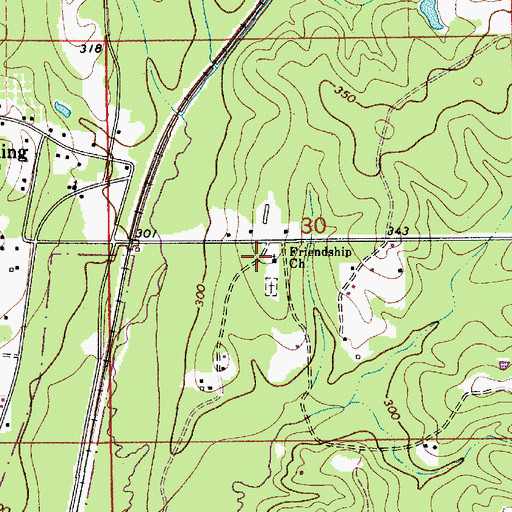 Topographic Map of Friendship Church, AL