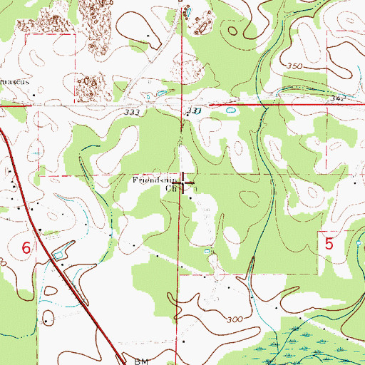 Topographic Map of Friendship Church, AL