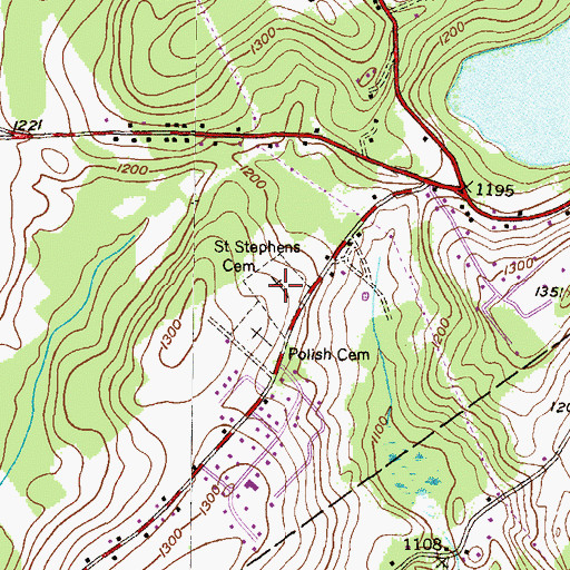 Topographic Map of Saint Stephens Cemetery, PA