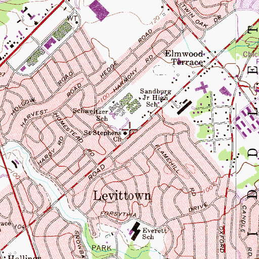 Topographic Map of Saint Stephens Church, PA