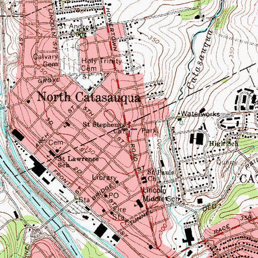 Topographic Map of Saint Stevens Church, PA