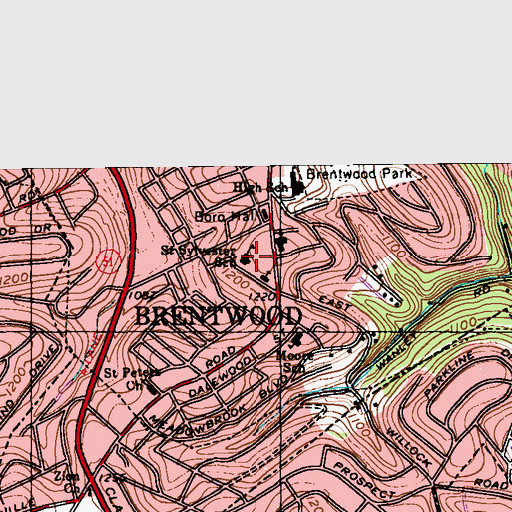 Topographic Map of Saint Sylvester School, PA