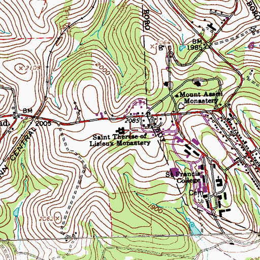 Topographic Map of Saint Therese of Lisieux Monastery, PA